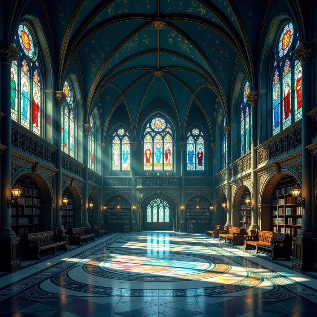 Grand Magical School Hall in Art Nouveau Style