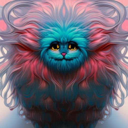 Psychedelic Happy Face in Japanese Art Style