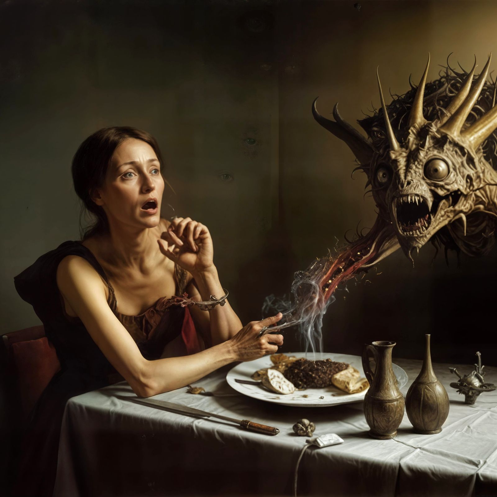 This rascal Demon was just reaching for the poor lady's stea...