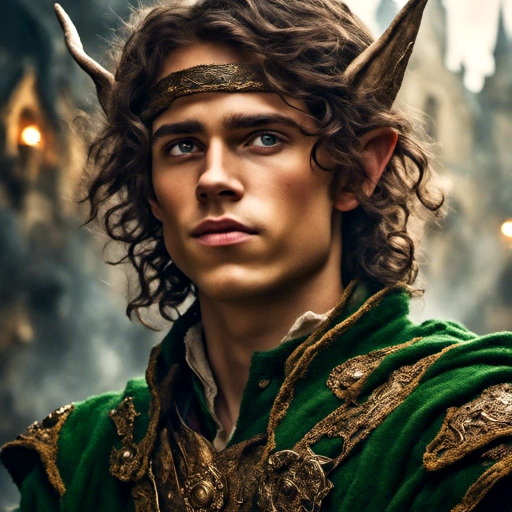 Enchanting Portrait of Young Elf with Magic