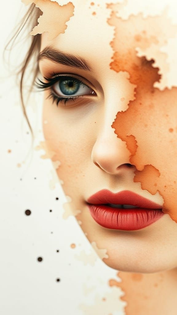 Ethereal Watercolor Portrait in Soft Focus