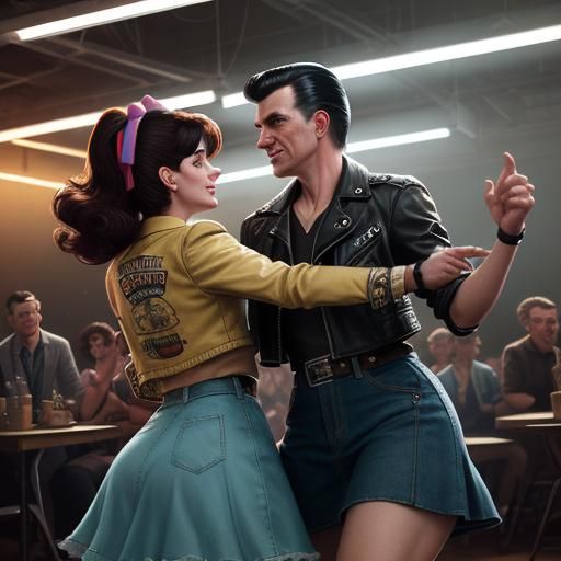 Rockabilly Revival: Teenagers Dancing in Vintage Gym