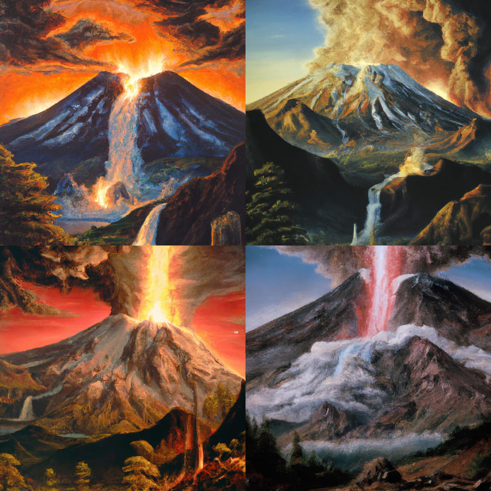 Mount Saint Helens Eruption as Luminous Painting