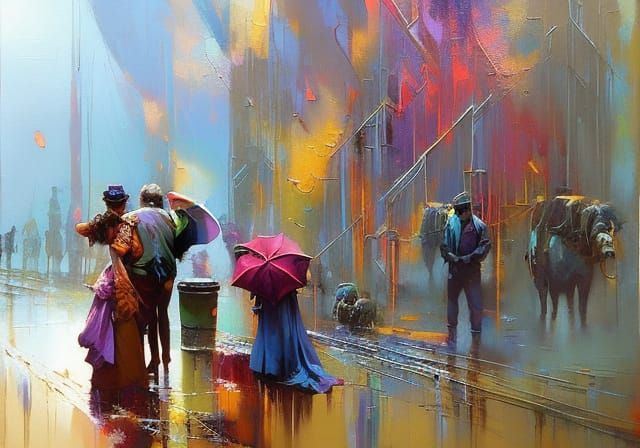 Colorful Graffiti Art with Melting Gouache Effect