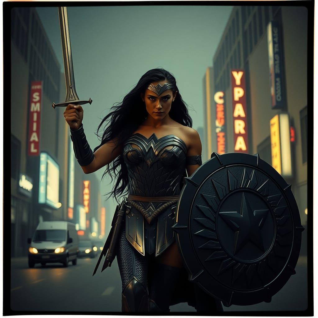 Dystopian Armored Wonder Woman Film Still