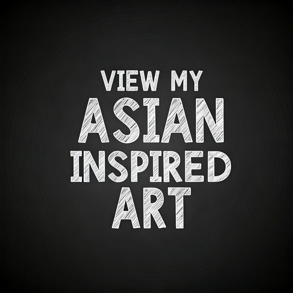 Asian Inspired Art on Chalkboard