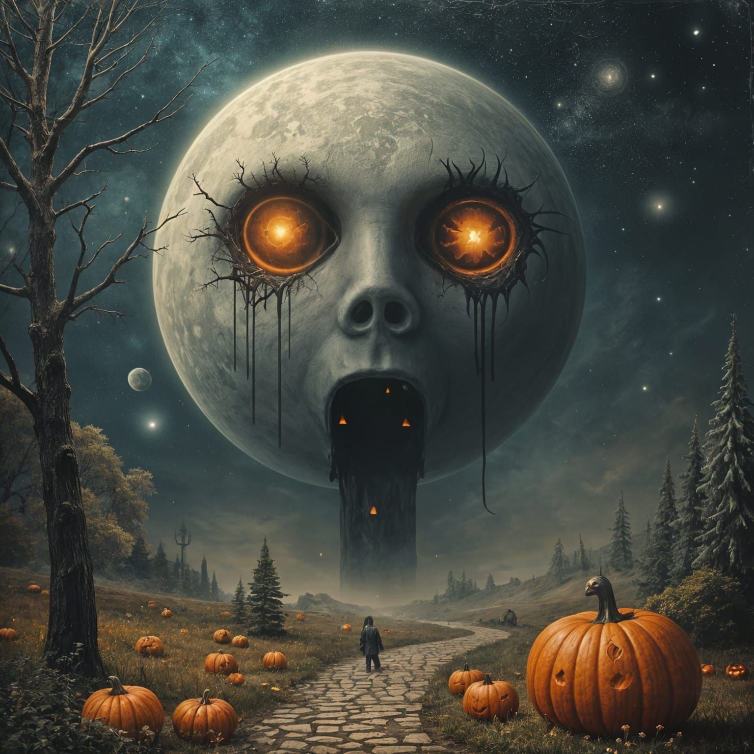 Surreal Halloween in a Liminal Space