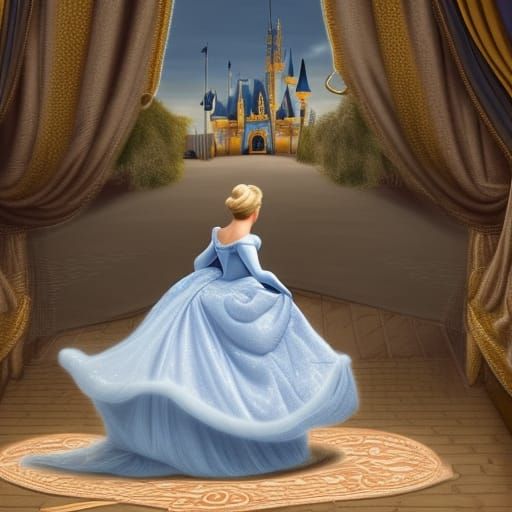 Cinderella looking for a lost silver shoe