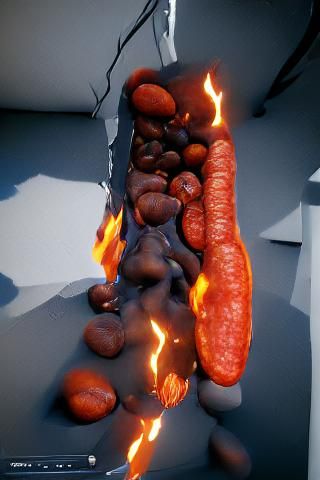 Fiery Chorizo Inferno: A Digital Art Piece