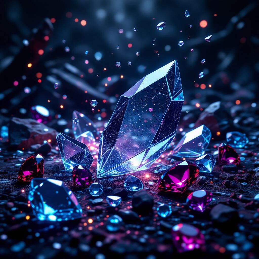 Dark Fantasy Scene of Glittering Violence as Matte Painting