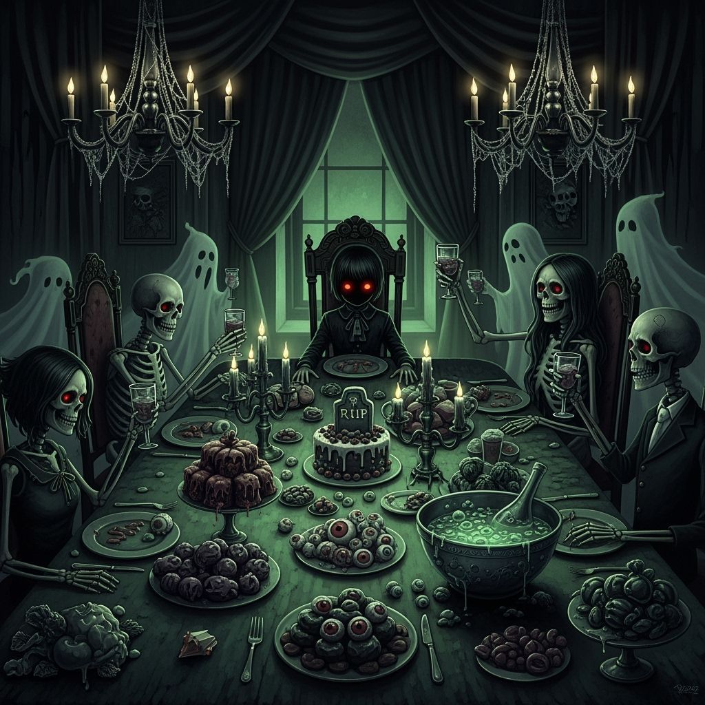 Spooky Birthday Party in Old Mansion by Greg Rutkowski Style
