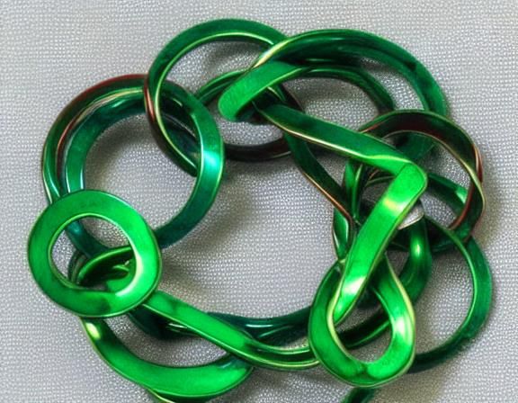 Abstract Metal Sculpture of Interlocked Rings