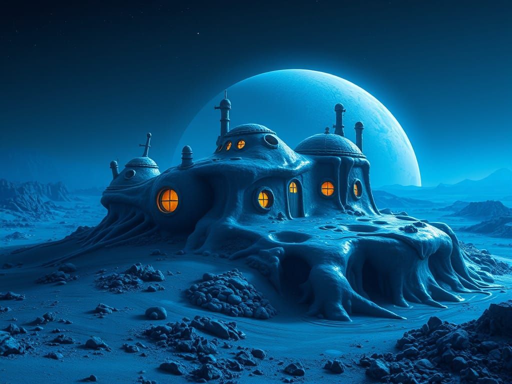 Alien Civilization on Neptune with Warped Houses