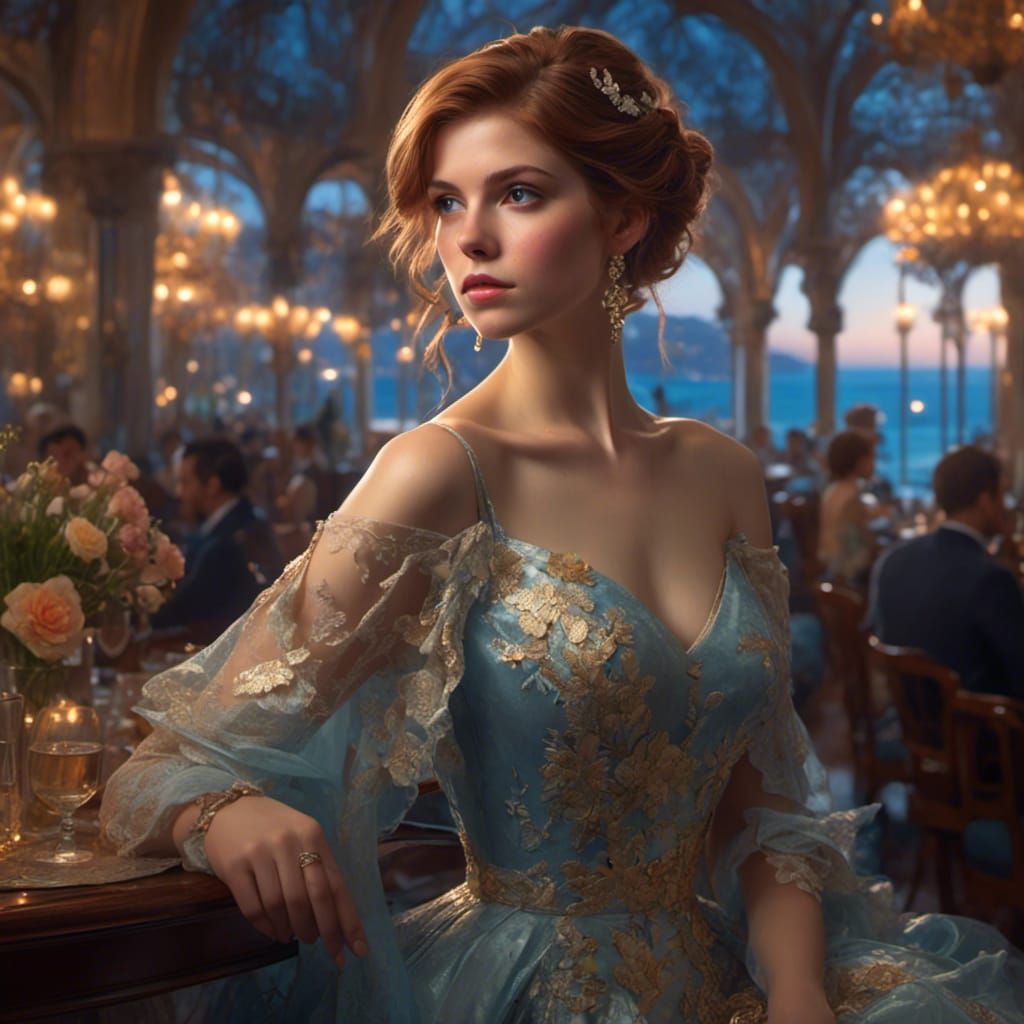 Anna Kendrick Portrait at Monaco in Digital Art Style