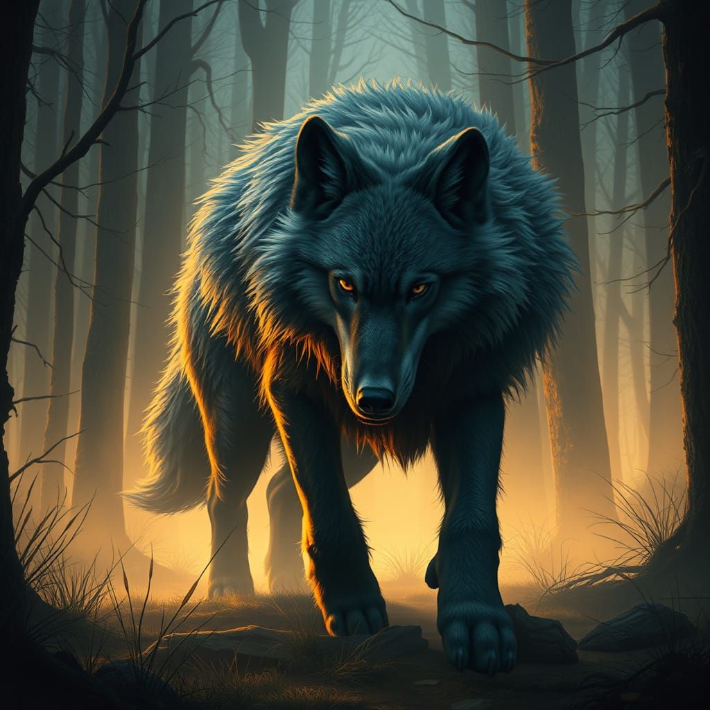 Gevaudan Wolf in Mystical Languedoc Forest