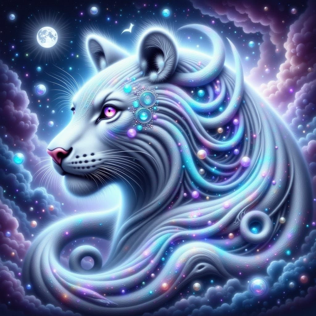 Majestic Yin Tiger in Traditional Chinese Ink Wash Style