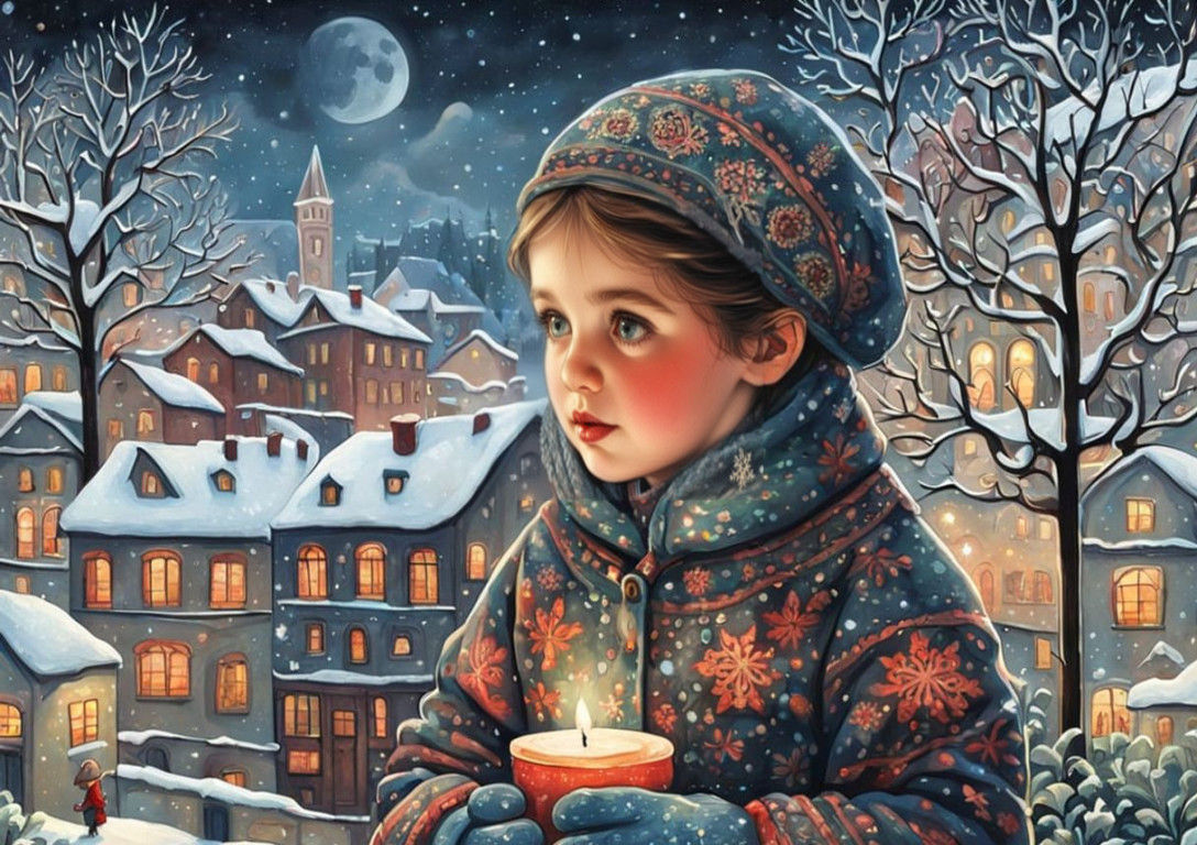 Surreal Christmas Magic Scene