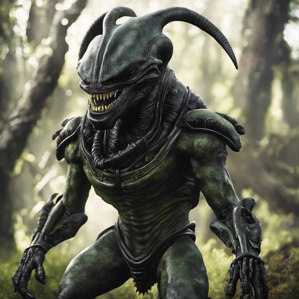 Shrek as a Xenomorph Alien Monster