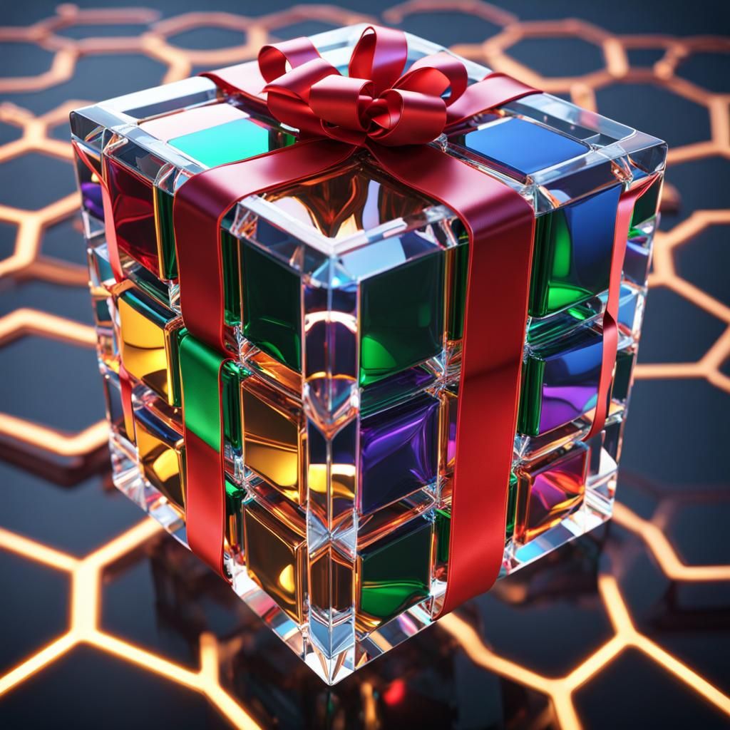 Christmas Rubik's Cube on Casino Background