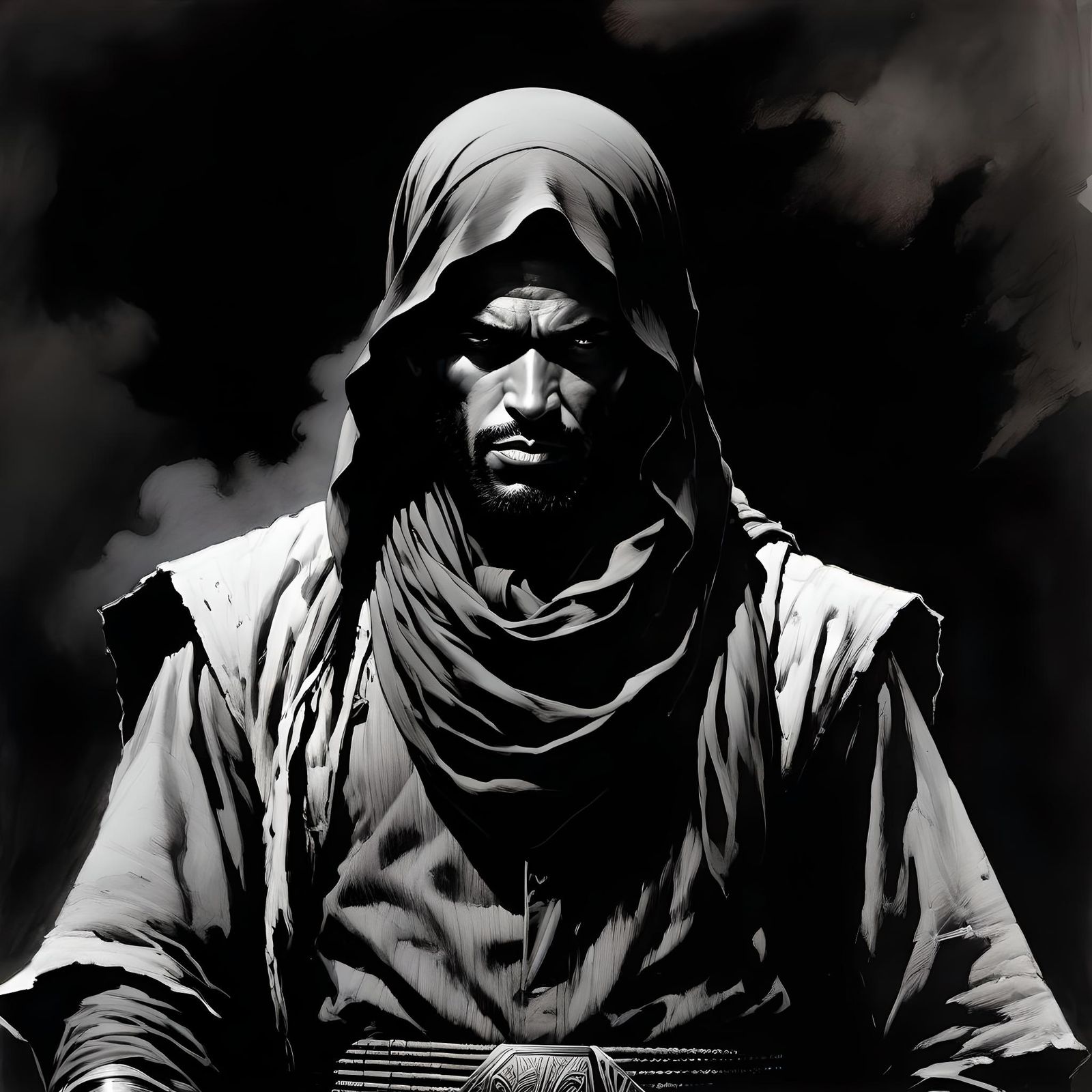 Bedouin in Charcoal, Graphic Novel Style