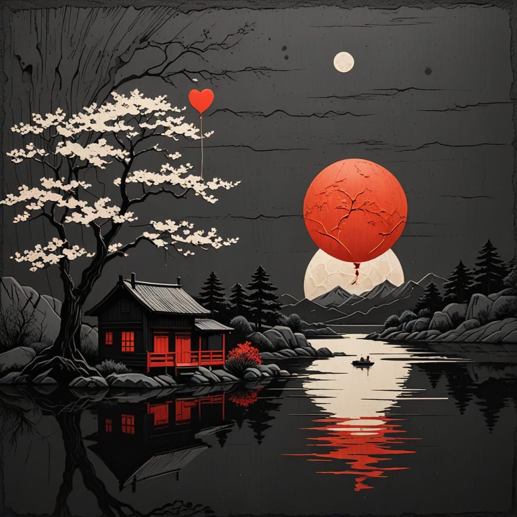 Moonlit Surrealist Elegy in Noir