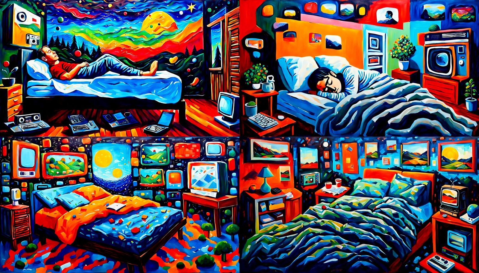 Connected Minds: Streaming Dreams in Acrylic Style