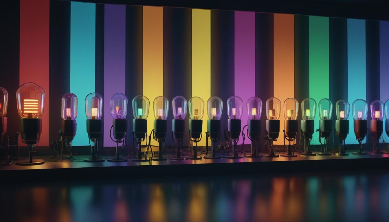Lamps Illuminate Rainbow Spectrum in Cinematic Style