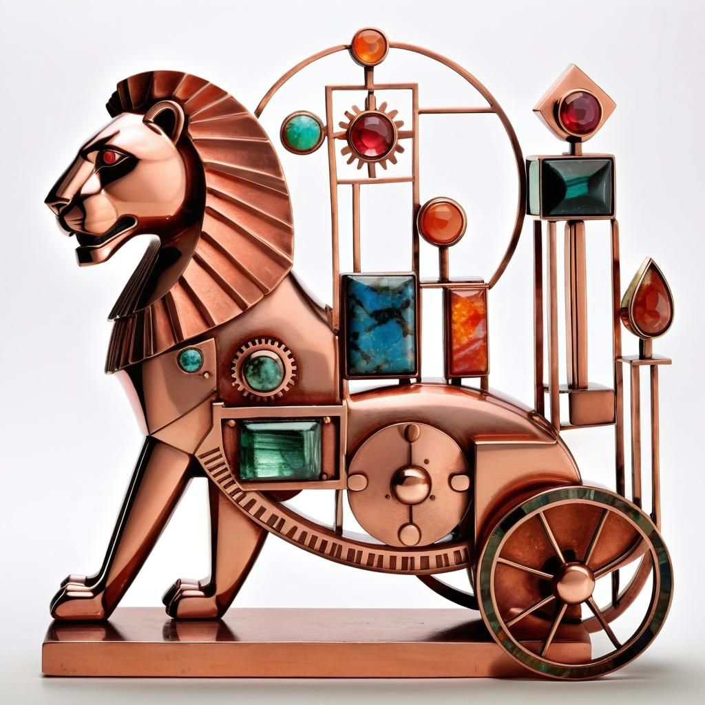 Venus' Art Deco Chariot in Cubist Style