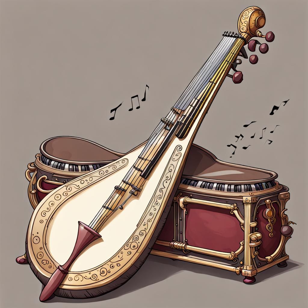 Ornate Fantasy Instrument with Magical Details