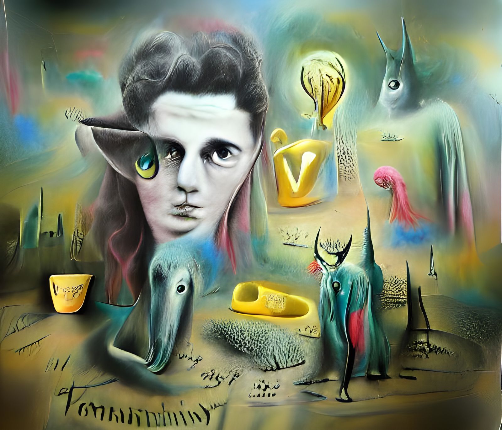 Toddler Girl in Surrealist Visionary Style