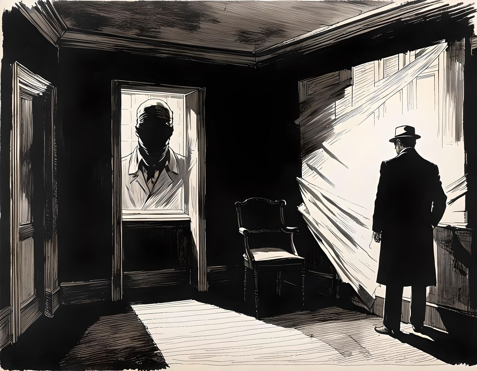 Invisible Man Portrait in Sinister Horror Style