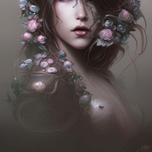 Gothic Fairy Beauty Portrait in Hyperdetailed Style