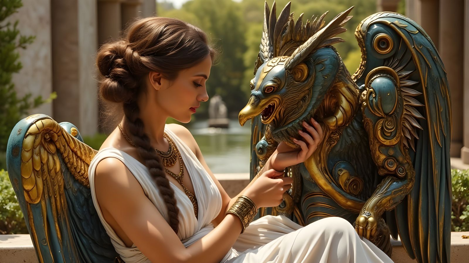 Ancient Greek Goddess Unveils Mystical Mechanical Griffin