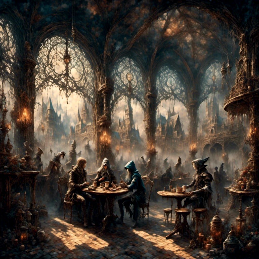 Link Drinks Coffee in Hyrule Coffee House