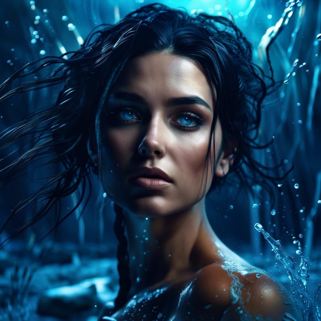 Dangerous Woman Emerges From Water: Cinematic 8K