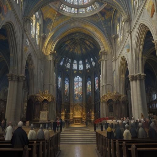 Saint Nicholas Punches Arius: Neo-Impressionist Oil Painting