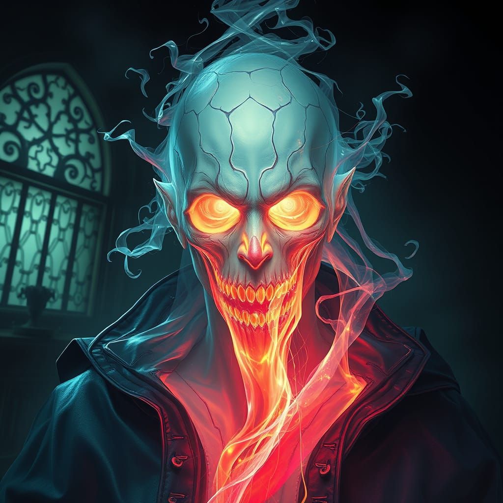 Ethereal Spirit in a Haunted Mansion Masterpiece