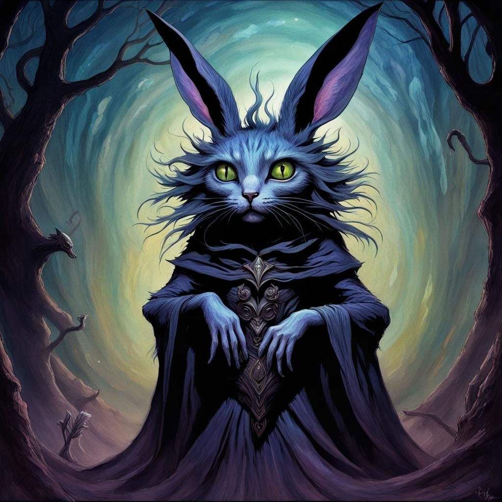 Gothic Shadow Fairy Creature in Dark Fantasy Style