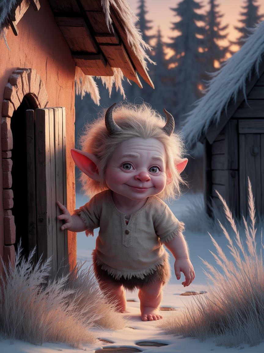 Enchanting Forest Troll Portrait in Digital Oil Painting