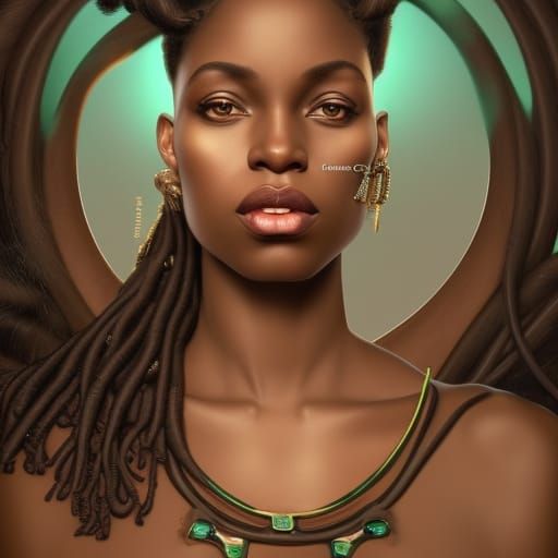 Afrocentric Businesswoman Portrait in Hyperdetailed 8k
