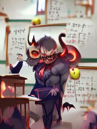 Stylized Depiction of a Demonic Teacher