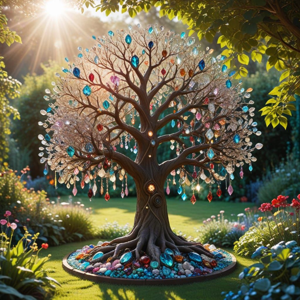 Luminous Jewel Tree Radiates Enchanted Energy