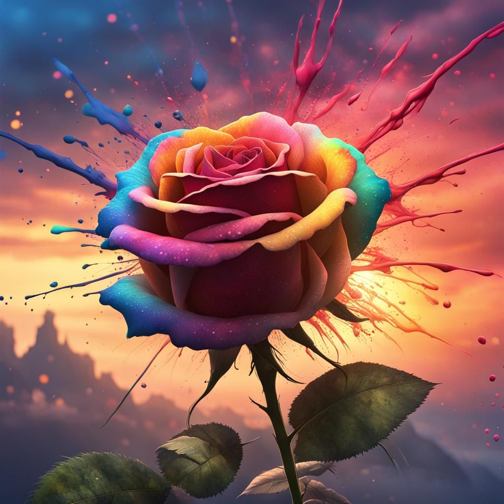Ink Splash Rose