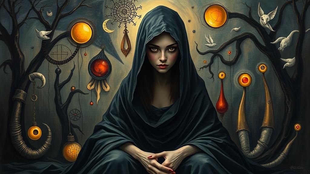 Mystical Seer in Surrealist Dreamscape