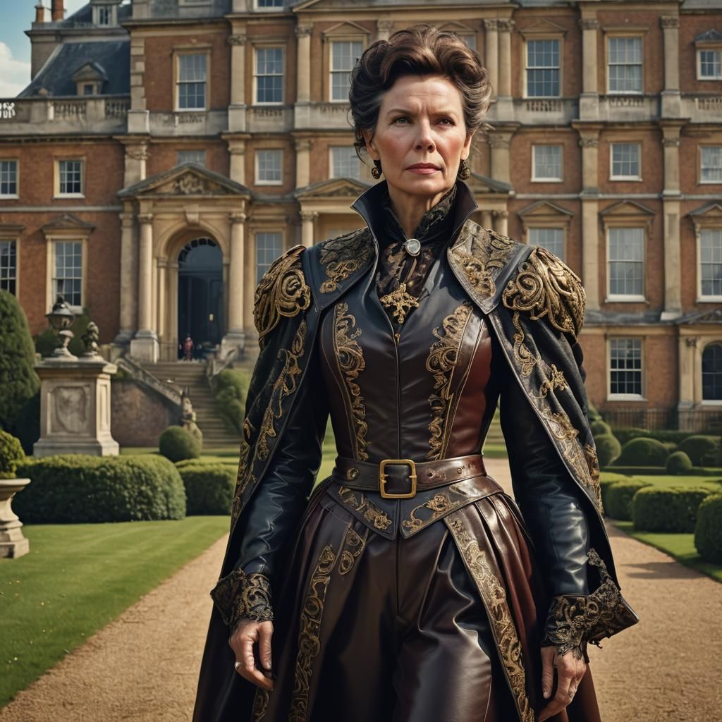 Aristocratic Woman in Leather at Wimpole Hall