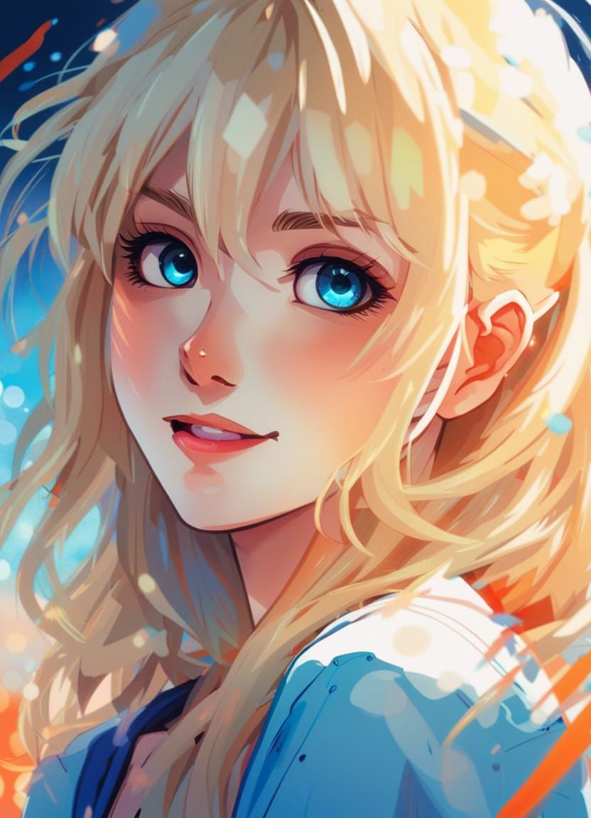 Anime Girl Portrait with Dynamic Lighting