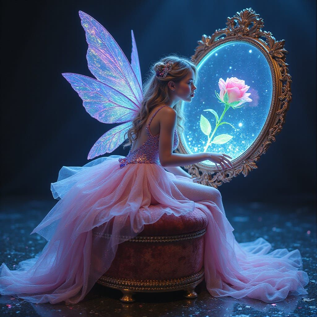 Enchanted Fairy in Luxurious, Cosmic Dreamscape