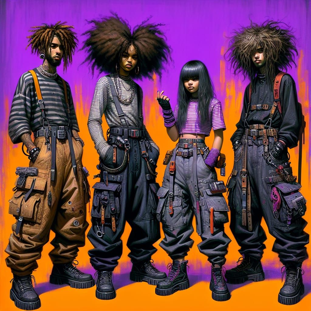 Confident Latina Youth Unite in Vibrant Urban Portrait