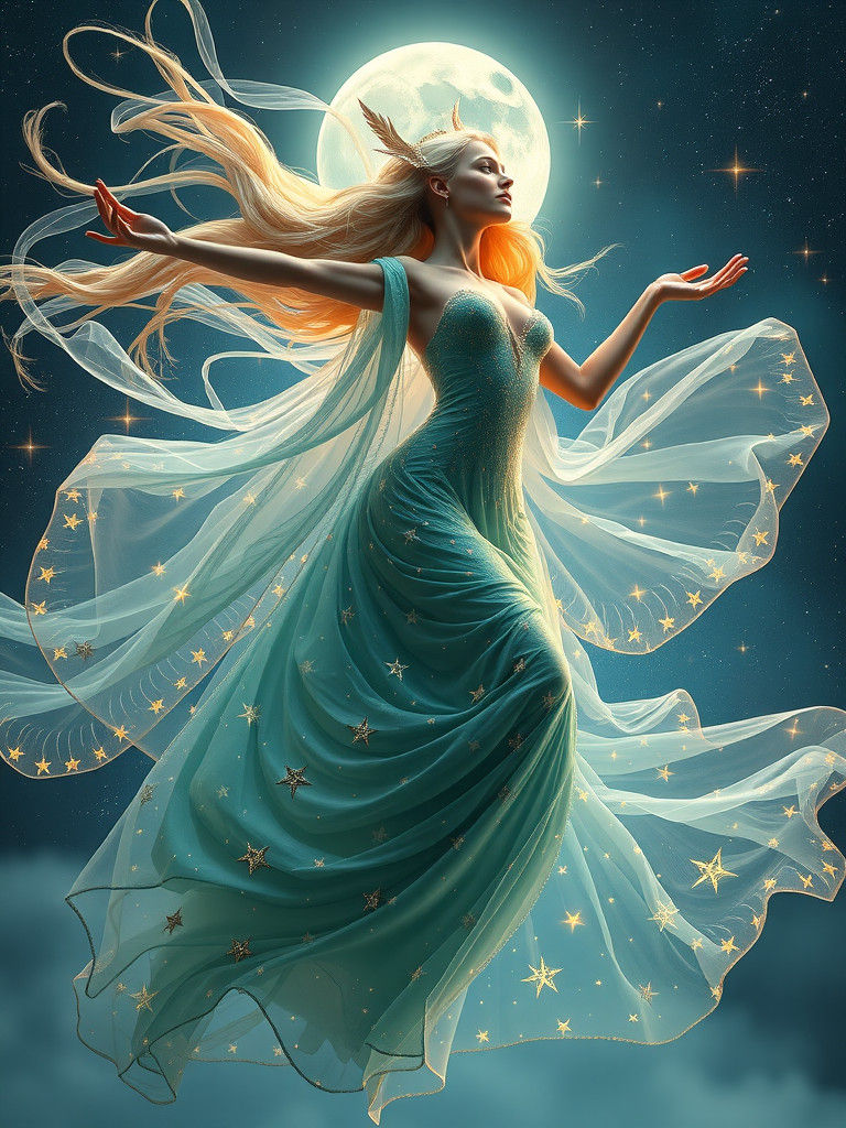 Goddess of Virgo in Celestial Gown