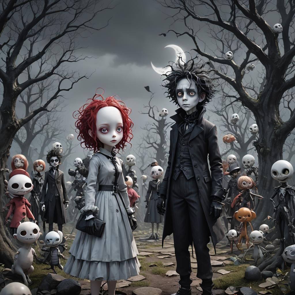 Tim Burton Style 3D Anime Art